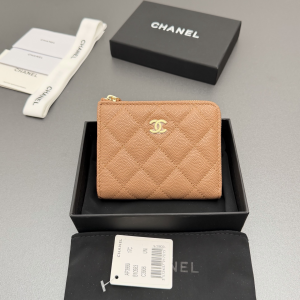 Chanel CC Zip Around Wallet Beige quilted Caviar leather Chanel CC Zip Around Wallet Beige quilted Caviar leather